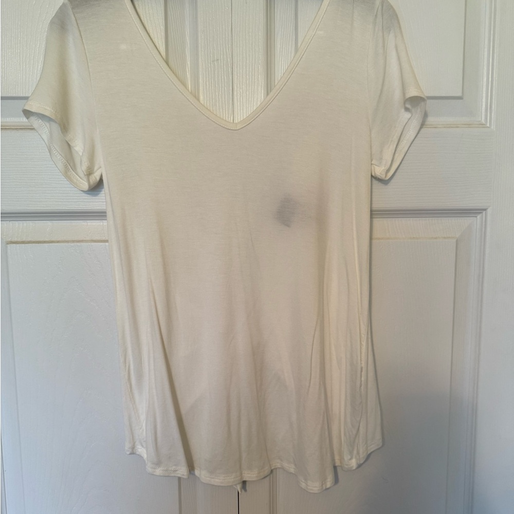 Women's Cream V-Neck Top